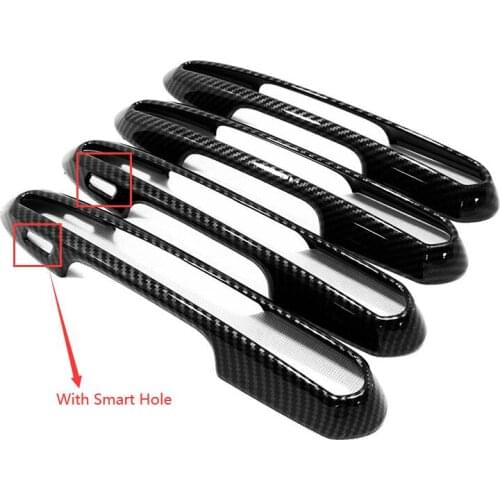 For Toyota RAV4 RAV 4 2019 2020 ABS Chrome Carbon Fiber Door Handle Cover Trim Decoration Car Styling Sticker Auto Accessories