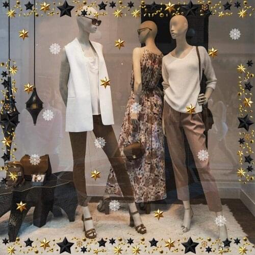 CRNT0087 window sticker Christmas 100% decoration for window shopping stores, without glue, repositionable and reusable at will