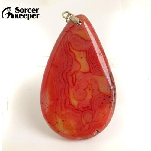 Natural Red Agates Pendants Charms Necklaces Womens Crystal Slice Brazil Healing Reiki Stone Beads for Jewelry Making BC091
