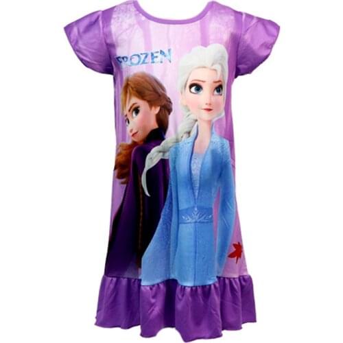 Girls Kids Nightdress Cartoon Princess Print Dress Baby Childrens Home Casual Dresses Sleepwear Robe Nightgowns Clothes 3-9Year