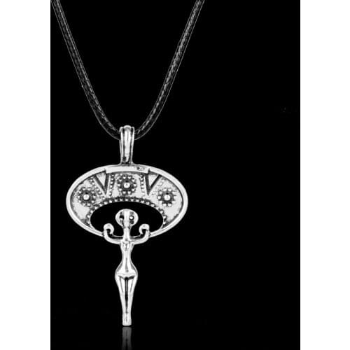 Unique Alien Lunula Pendants&Necklaces Women Girls Punk Vintage Necklace Leather Rope Choker Collier
