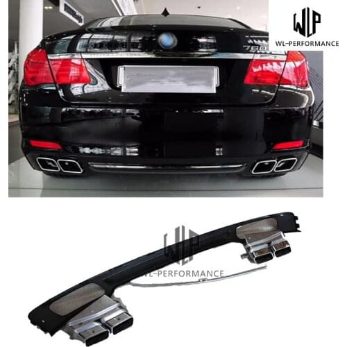 F02 730i 740i ABS Rear Diffuser With Exhaust Pipes Car Styling for BMW 7 Series 760i Car Body Kit 2008-2012