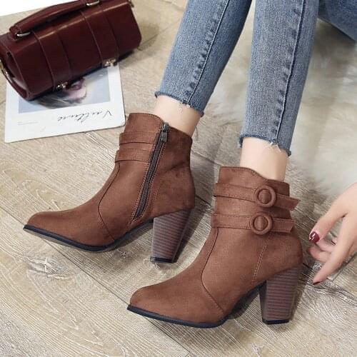 2021 Women Boots Snow Boots Pu Ankle Spring Flat Shoes Woman Short Brown Botas With Fur 2021 Female Lace Up Botas Mujer