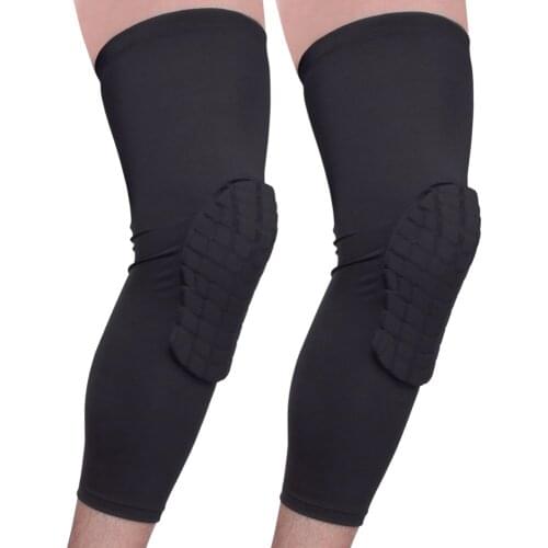 1 Pair Black Knee Sleeve Long Leg Pad Bike Volleyball Basketball All Contact Sports Kids Youth Adult Free Shipping
