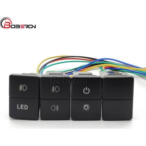1PC Car Front Rear Fog Light Switch Button No Pattern Switch with Connection Wire for Toyota Dual Switch