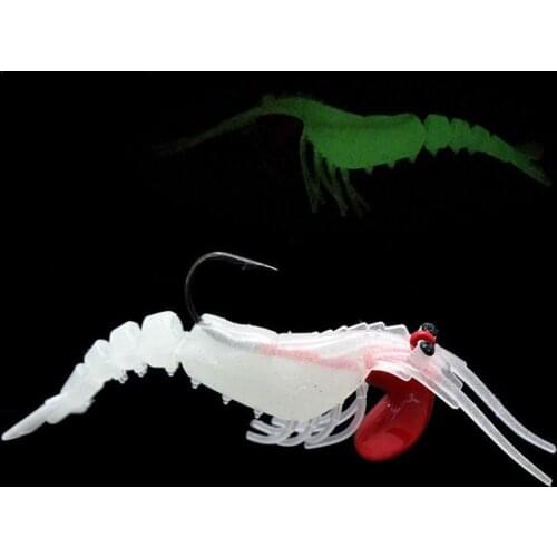 5Pcs Soft Shrimp Fishing Lures 13g Multi Jointed Big Baits Lure Freshwater with Head Hook Jig Lifelike Luminous Saltwater L A3A8
