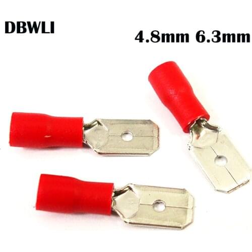 1000pcs 2.8mm 4.8mm 6.3mm Insulated Seal Spade Wire Connector Male Crimping Terminals Electrical Crimp Terminal