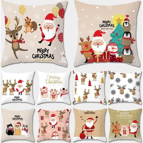 45x45cm Nordic Design White Red Christmas Pillow Case Living Room Bedroom Sofa Cushion Cover Dropshipping AT123