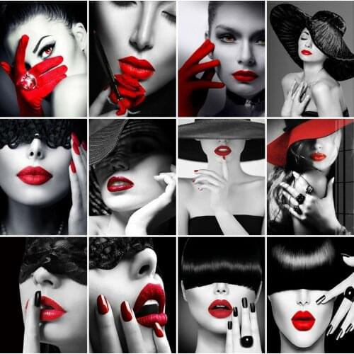 AZQSD Diamond Art Embroidery Woman Mosaic Rhinestones Full Drill Diamond Painting Portrait Cross Stitch Needlework Home Decor