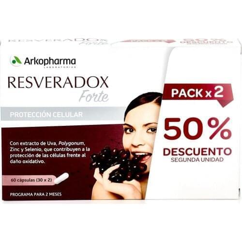 ARKOPHARMA - RESVERADOX FORTE PACK 2ª UNIDAD 50% (60 CÁPSULAS)