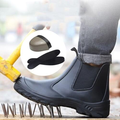 Men Indestructible Shoes Construction Outdoor Steel Toe Cap Work Shoes Men Boots Men Waterproof Puncture Proof Safety Shoes