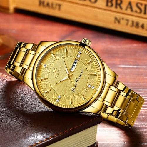 2021 New Explosive Genuine Non-Mechanical Mens and Womens Quartz Watch Dual Calendar Luminous Korean Stainless Steel