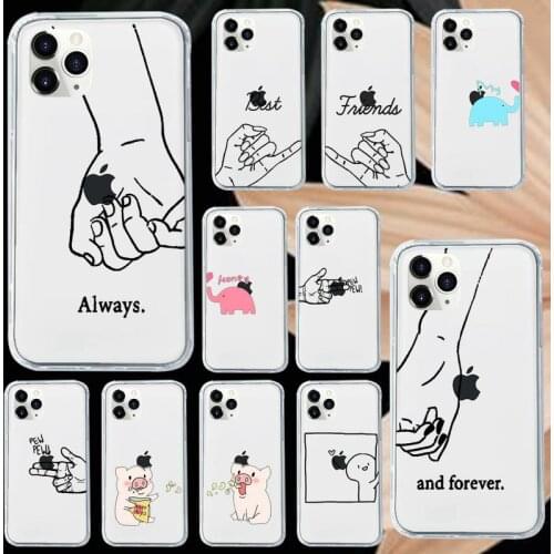 Always And Forever Best Friends Phone Cases Transparent soft For iphone 5 5s 5c se 6 6s 7 8 11 12 plus mini x xs xr pro max