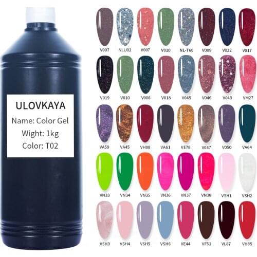 ULOVKAYA 1kg Colorful UV NailGel Soak Off Nail Gel Polish Wholesale Gel Varnishes Raw Meterial Nail Gel Big Size Gel Lacquer