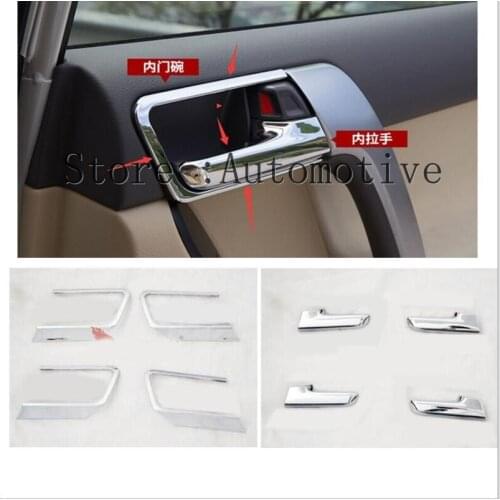For Toyota Prado FJ150 2010-2020 Chrome Inner Door Handle & Bowl Cover Trim 8pcs Car modification Auto parts