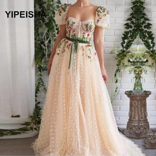 Fairy Prom Dress Sweetheartr Appliques Flowers Cap Sleeves Party Dress For Grimms Fairy Tales Elves