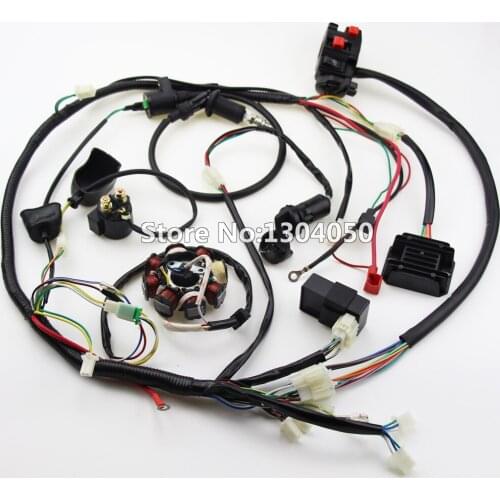 GY6 Wire Loom Harness Solenoid Magneto Coil Regulator CDI 150cc ATV Quad Bike