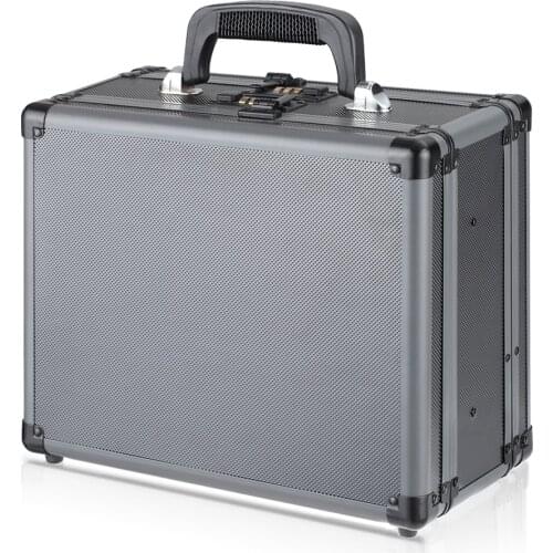 IKayaa Double Sided Aluminum Hard Pistol Handgun Case With 2 Combination Locks Security Gun Carry Storage Box Accessory