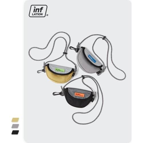 INFLATION Vintage Mini Crossbody Bag Woman Man 2021 Fashion Reflective Hip Hop Mini Messenger Bag Man Outdoor Key Wallets Couple