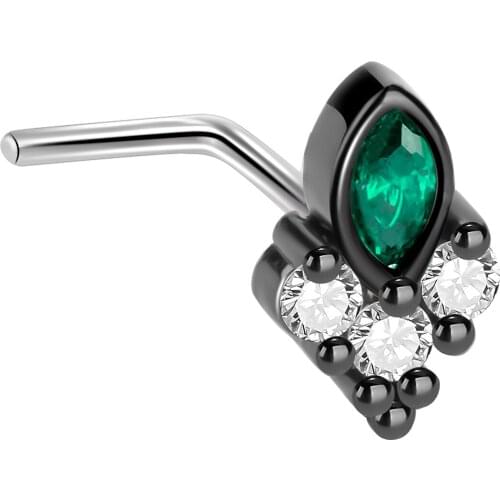 JHJT 1 Pieces Nose Stud Piercing Stainless Steel Nose Stud L Shape Piercing Nose Ring Fashion Jewelry 20g