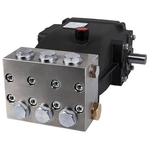 PC-1038 high pressure washer brass triplex plunger pump 500-700bar 7250-10500PSI 23L/min 6GPM 15-25KW 1400RPM motor drive