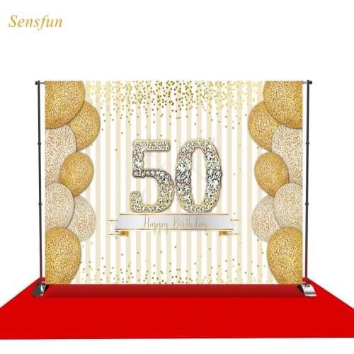 LEVOO photographic background 50th diamond balloon dots birthday photo studio photocall printed shoot prop vinyl fabric