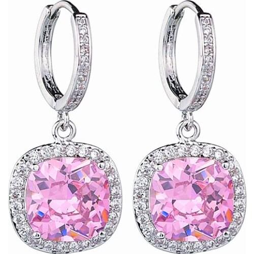 Fashion Bettyue Hot Sale Luxury AAA Square Shape Zircon Multicolor Wholesale Jewelry Earrings For Woman Wedding Party Gifts