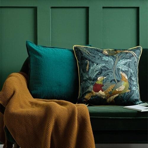 Retro Nightingale Pillow Case Cushion Cover Noble Bird Cojines Decorativos Para Sofa Throw Pillows Luxury Cushions Coussin