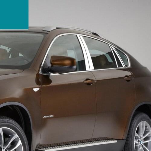 Stainless steel car window trim for bmw X6 2008 2009 2010 2011 2012 2013 2014 2015 2016 2017 2018 E71 F16