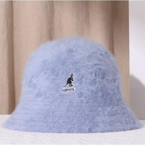 NEW 2021 womens winter Bucket hat for girls Solid color rabbit fur sautumn and fashion Fur panama hip hop hat off white cap