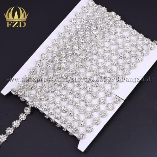 Wholesale 30 Yard 11mm Clear Rhinestone Chain For DIY Jewelry Cup Chains Trimming Rhinestones Garment Sash Belt
