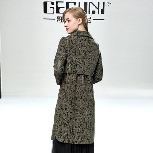 Genuine Leather Autumn Jacket Women Real Sheepskin Coat Female Streetwear Long Trench Coats Chaqueta Mujer MY3969