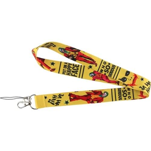 ZF480 1pcs Funny Clown Keychain Tags Strap Neck Lanyards For Keys ID Card Pass Gym Mobile Phone USB Badge Holder DIY Hang Rope