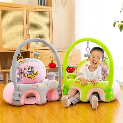 Plush Chair Feeding Seat Skin Puff Baby Feeding Safety Seat Skin Cartoon Plush Learning Sit Chair for Toddler Nest