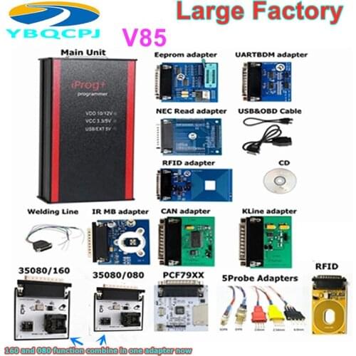 V85 Iprog+ Iprog Pro Programmer with Probes Adapters for in-circuit ECU Support IMMO+Mileage Correction+Airbag Reset till 2019
