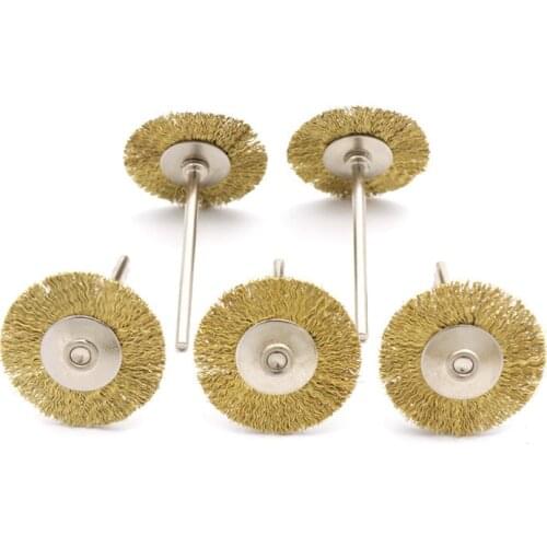 1/2/5PCS Brass Wire Brush Round Brushes Disc Brush Pot Brush for Die Grinder Rotary Electric Tool for Engraver