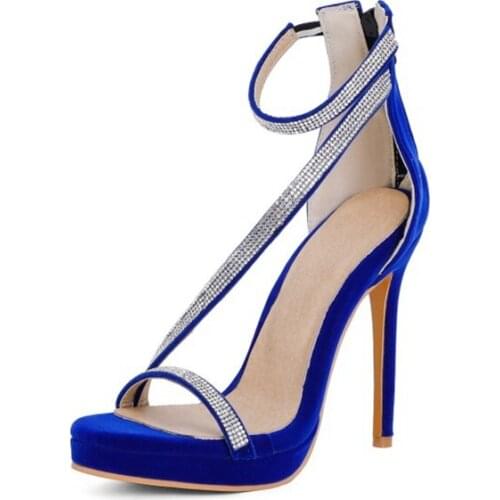 QPLYXCO Women Sandals High Heel Stiletto Sexy Platform Shoes Fish Mouth Fashion Wedding Party Ladies Bigest Size 32-50 T571