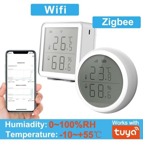 Working With TuYa Smart Life/Alexa Google Home WiFi/ZigBee Temperature And Humidity Sensor With LCD Screen Display