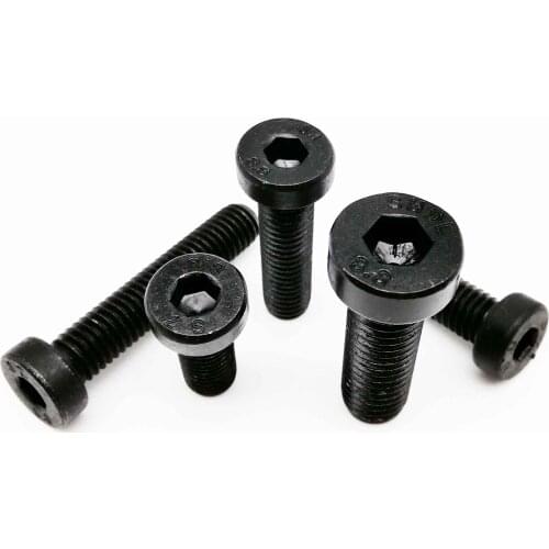 10pcs M4 M5 M6 Grade 8.8 steel Black DIN7984 Hex Hexagon Socket Thin Low Short Profile Head Allen Cap Screw Bolt L=6-50mm