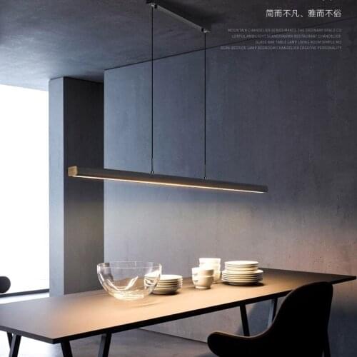 Nordic Dining Room Lights Long Strip Restaurant Dining Room Living Room LED Pendant Light Modern Minimalist Office Chandelier