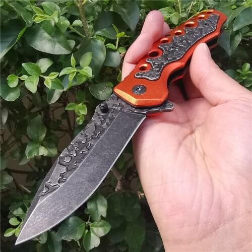 Folding Knife Hiking Self Defense Quick Open Portable Tactical Jackknife F Camping Hunting Survival Outdoor Activities Mens Gift