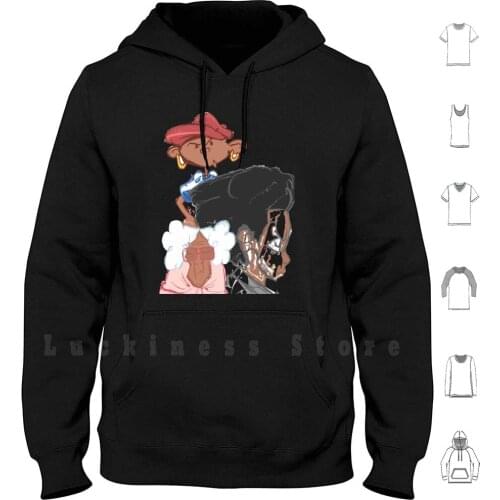 Blended Family Hoodie Long Sleeve Cartoons Black Cartoons Old School Creative Colorful Melanin Black