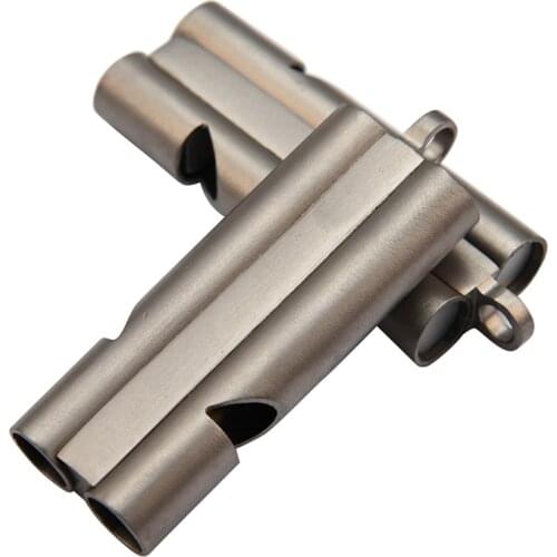Pure Titanium Hiking Camping Survival Aluminum Whistle With Key Chain Emergency Whistles With A Camping Gear Lanyard