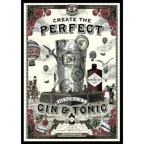 Hendricks Gin & Tonic Retro Metal Sign Wall Plaque Vintage Bar Pub Shed Gift