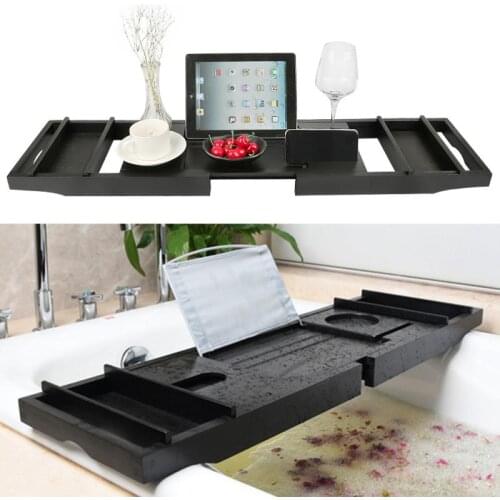 Extendable Bathroom Shelf Bathtub Tray Shower Caddy Bath Tub Rack Towel Wine Book Holder Storage Organizer Accessories HWC
