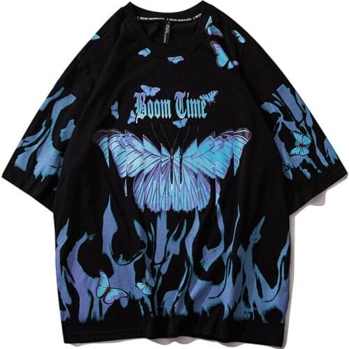 Butterfly Hip Hop Funny Mens tshirt O-neck Casual T Shirt Men Short Sleeve Tees Tops Harajuku T-shirt Streetwear Tee Shirt Homme