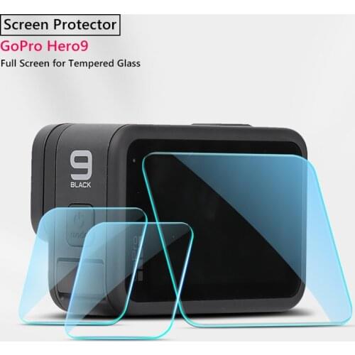 Tempered Glass Camera Screen Protector for GoPro Hero9 Full Set Lens & Screen Protection Protective Film 3PCS FULL SET