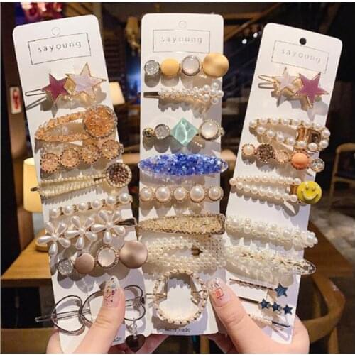 Pearl combination hair clips For Women Hair Styling Accessories BB Clip Girl Fashion Hairpin Hair Accessories