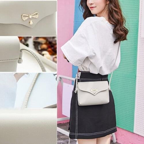 Women Lady Girl Shoulder Crossbody Bag PU Leather Bowknot Fashion For Mobile Phone Money SUB Sale