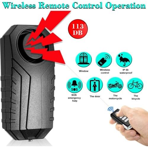 113dB Waterproof Anti-Theft Alarm Lock Motorcycle Electric Vehicle Bicycle Anti Lost Remind Vibration Warning Alarm Sensor